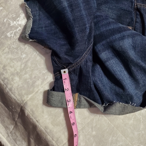 American Eagle Dark Wash Cuffed Midi Shorts - Picture 7 of 7